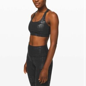 Lululemon Energy Bra *Manifesto 20YR Manifesto Foil Black SZ 4